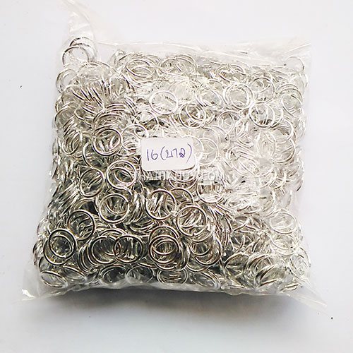 ห่วงอลูมิเนียมกลม ขนาด 9 mm #16  บรรจุ 1000 อัน สีเงิน รูปเต็ม