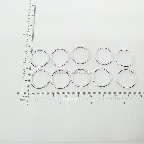 ห่วงอลูมิเนียมกลม ขนาด 13 mm #15  บรรจุ 10 อัน สีเงิน รูปเต็ม