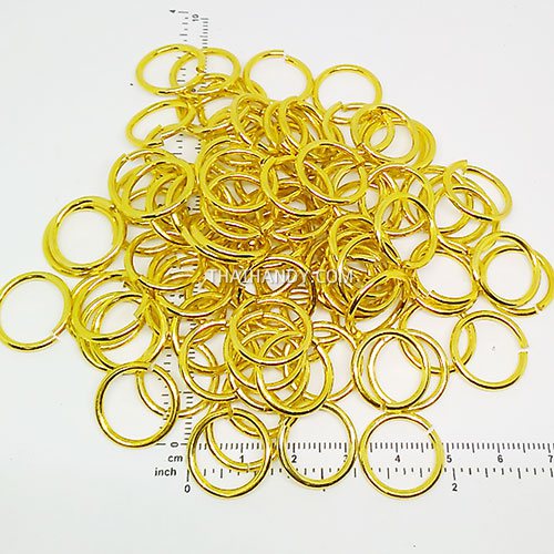 ห่วงอลูมิเนียมกลม ขนาด 13 mm #15  บรรจุ 100 อัน สีทอง รูปเต็ม