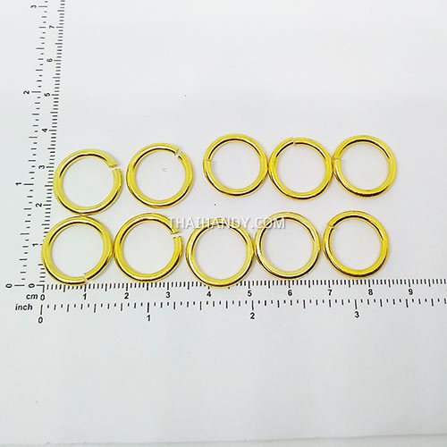 ห่วงอลูมิเนียมกลม ขนาด 13 mmหนา #14  บรรจุ 10 อัน สีทอง รูปเต็ม