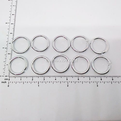 ห่วงอลูมิเนียมกลม ขนาด 13 mmหนา #14  บรรจุ 10 อัน สีเงิน รูปเต็ม