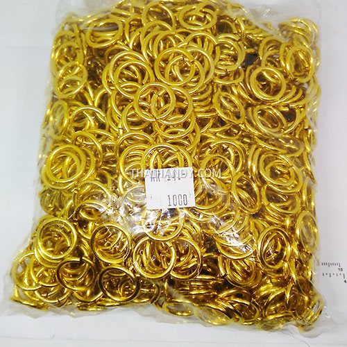 ห่วงอลูมิเนียมกลม ขนาด 13 mmหนา #14  บรรจุ 1000 อัน สีทอง รูปเต็ม