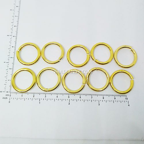 ห่วงอลูมิเนียมกลม ขนาด 15.8 mm #13  บรรจุ 10 อัน สีทอง รูปเต็ม