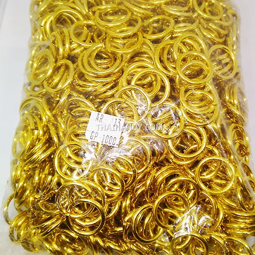 ห่วงอลูมิเนียมกลม ขนาด 15.8 mm #13  บรรจุ 1000 อัน สีทอง รูปเต็ม