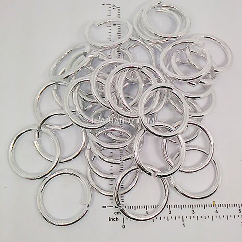 ห่วงอลูมิเนียมกลม ขนาด 19.2 mm #10  บรรจุ 100 อัน สีเงิน รูปเต็ม