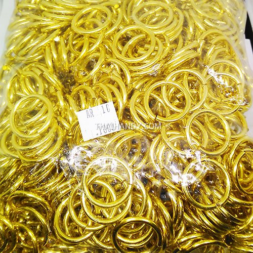 ห่วงอลูมิเนียมกลม ขนาด 19.2 mm #10  บรรจุ 1000 อัน สีทอง รูปเต็ม
