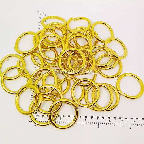 ห่วงอลูมิเนียมกลม ขนาด 19.2 mm #10  บรรจุ 100 อัน สีทอง รูปเต็ม