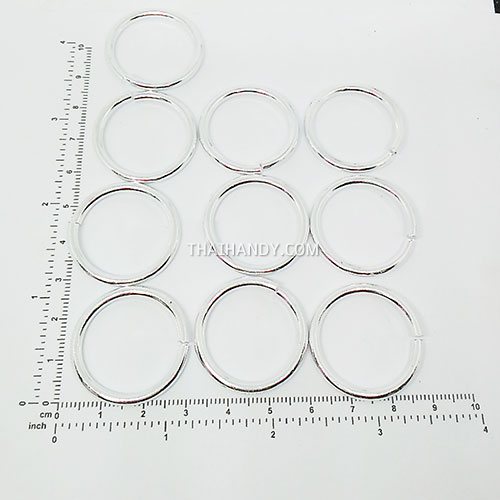 ห่วงอลูมิเนียมกลม ขนาด 22.6 mm #9  บรรจุ 10 อัน สีเงิน รูปเต็ม