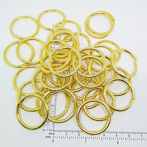 ห่วงอลูมิเนียมกลม ขนาด 22.6 mm #9  บรรจุ 100 อัน สีทอง รูปเต็ม