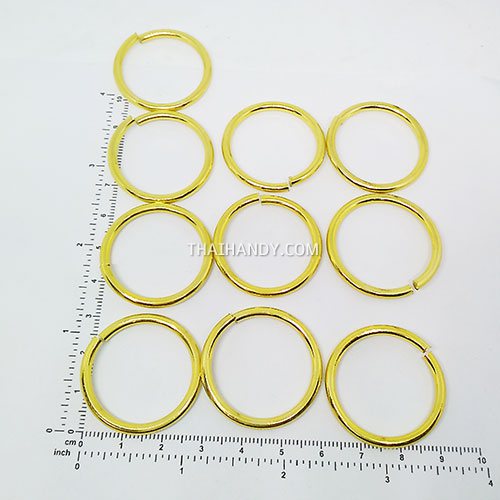 ห่วงอลูมิเนียมกลม ขนาด 26.2 mm #7  บรรจุ 10 อัน สีทอง รูปเต็ม
