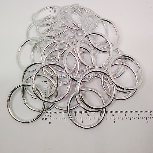 ห่วงอลูมิเนียมกลม ขนาด 26.2 mm #7  บรรจุ 100 อัน สีเงิน รูปเต็ม