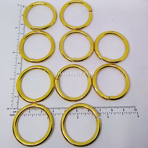 ห่วงอลูมิเนียมกลม ขนาด 26.2 mmหนา #7  บรรจุ 10 อัน สีทอง รูปเต็ม
