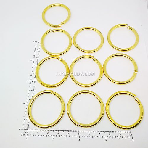 ห่วงอลูมิเนียมกลม ขนาด 30.8 mmหนา #5  บรรจุ 10 อัน สีทอง รูปเต็ม
