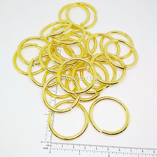 ห่วงอลูมิเนียมกลม ขนาด 30.8 mmหนา #5  บรรจุ 100 อัน สีทอง รูปเต็ม