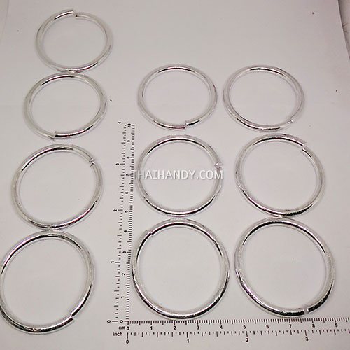 ห่วงอลูมิเนียมกลม ขนาด 37.5 mm #4  บรรจุ 10 อัน สีเงิน รูปเต็ม