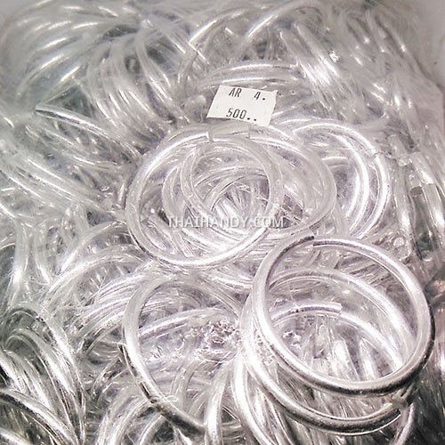 ห่วงอลูมิเนียมกลม ขนาด 37.5 mm #4  บรรจุ 500 อัน สีเงิน รูปเต็ม