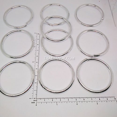 ห่วงอลูมิเนียมกลม ขนาด 41.5 mm #3  บรรจุ 10 อัน สีเงิน รูปเต็ม