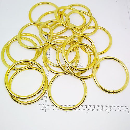ห่วงอลูมิเนียมกลม ขนาด 41.5 mm #3  บรรจุ 100 อัน สีทอง รูปเต็ม