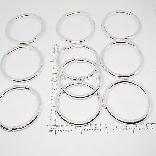 ห่วงอลูมิเนียมกลม ขนาด 41.5 mmหนา #2  บรรจุ 10 อัน สีเงิน รูปเต็ม