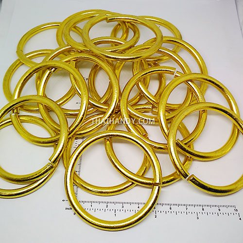 ห่วงอลูมิเนียมกลม ขนาด 51.2 mmหนา #1  บรรจุ 100 อัน สีทอง รูปเต็ม