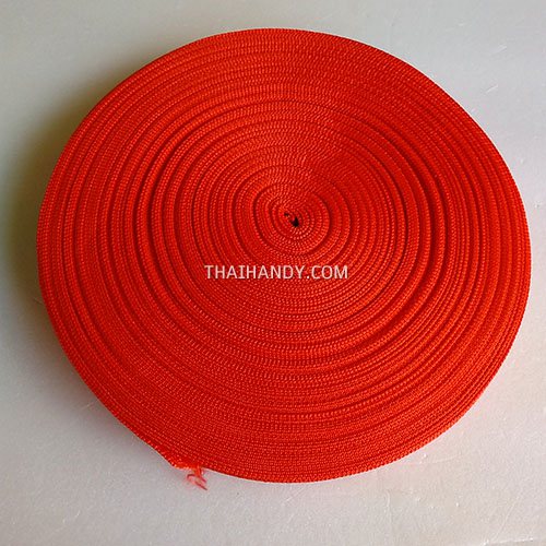 สายผ้า-ผ้ากุ๊น PP  ลายเวอร์จิ้น ขนาด 1.5 นิ้ว บรรจุ 50 เมตร สีแดง รูปเต็ม