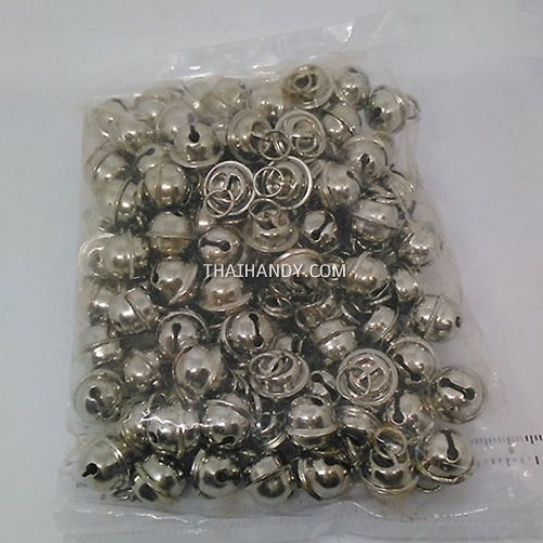 กระพรวนเหล็ก เงา ขนาด 12 mm  บรรจุ 100 อัน สีเงิน รูปเต็ม