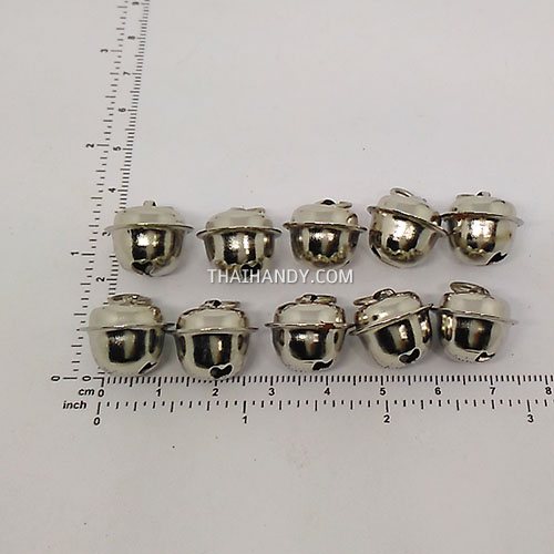 กระพรวนเหล็ก เงา ขนาด 15 mm  บรรจุ 10 อัน สีเงิน รูปเต็ม