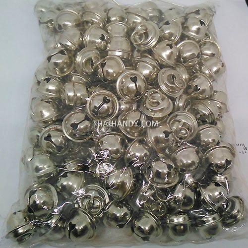 กระพรวนเหล็ก เงา ขนาด 15 mm  บรรจุ 144 อัน สีเงิน รูปเต็ม