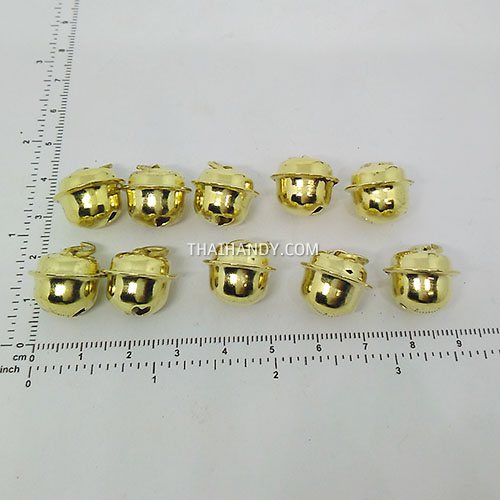 กระพรวนเหล็ก เงา ขนาด 18 mm  บรรจุ 10 อัน สีทอง รูปเต็ม