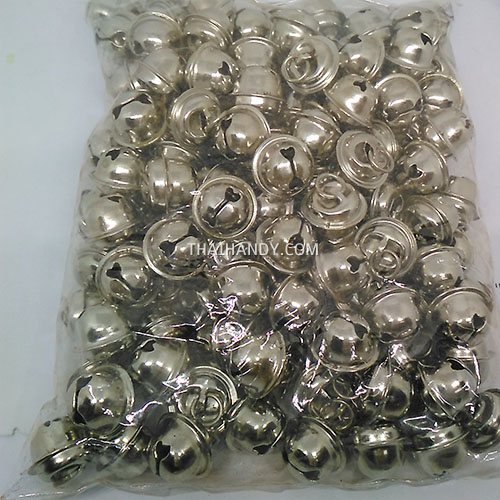 กระพรวนเหล็ก เงา ขนาด 18 mm  บรรจุ 100 อัน สีเงิน รูปเต็ม