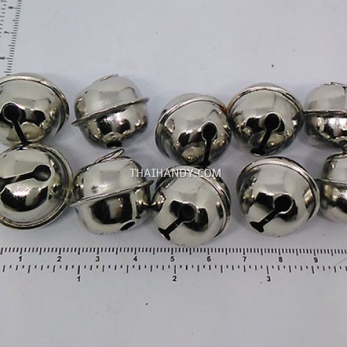 กระพรวนเหล็ก เงา ขนาด 20 mm  บรรจุ 10 อัน สีเงิน รูปเต็ม