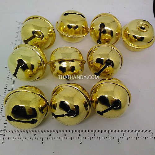 กระพรวนเหล็ก เงา ขนาด 30 mm  บรรจุ 10 อัน สีทอง รูปเต็ม