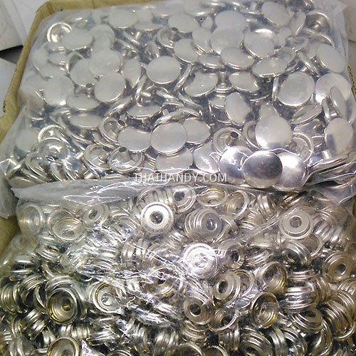 กระดุมแป๊กเหล็ก ขนาดหน้ากว้าง 17 mm (7N) บรรจุ 720 ชุด สีนิเกิ้ล รูปเต็ม