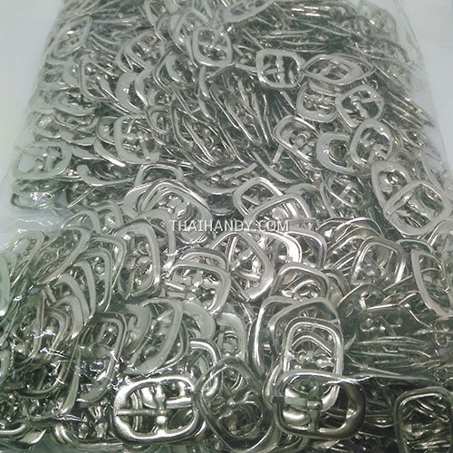 หัวเข็มขัดสี่เหลี่ยม โลหะ ขนาด 1X1.5 cm  บรรจุ 720 อัน สีนิเกิ้ล รูปเต็ม