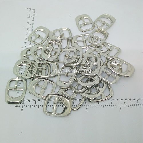 หัวเข็มขัดสี่เหลี่ยม โลหะ ขนาด 1.2X1.5 cm  บรรจุ 100 อัน สีนิเกิ้ล รูปเต็ม