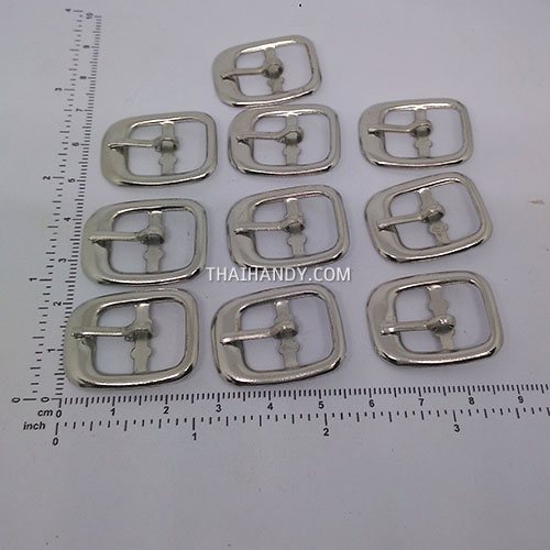 หัวเข็มขัดสี่เหลี่ยม โลหะ ขนาด 1.4X1.8 cm  บรรจุ 10 อัน สีนิเกิ้ล รูปเต็ม