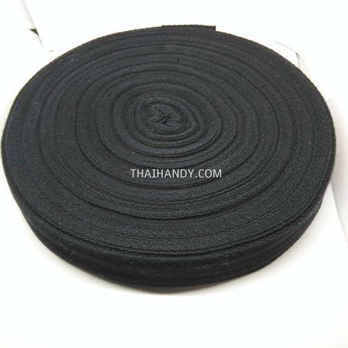 สายผ้า-ผ้ากุ๊น Cotton (ฝ้าย) ลายก้างปลา ขนาด 1.2 นิ้ว บรรจุ 50 หลา สีดำ รูปเต็ม