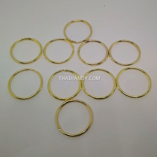 ห่วงพวงกุญแจ เฉพาะห่วง ขนาด 2.5 cm  บรรจุ 10 อัน สีทอง รูปเต็ม