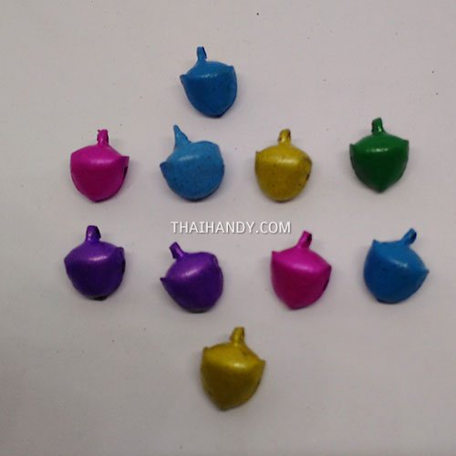 กระพรวนเหล็ก ด้าน ขนาด 10 mm  บรรจุ 10 อัน สีคละสี รูปเต็ม