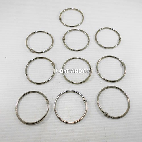 ห่วงสปริงกลม ขนาด 90 mm  บรรจุ 10 อัน สีนิเกิ้ล รูปเต็ม