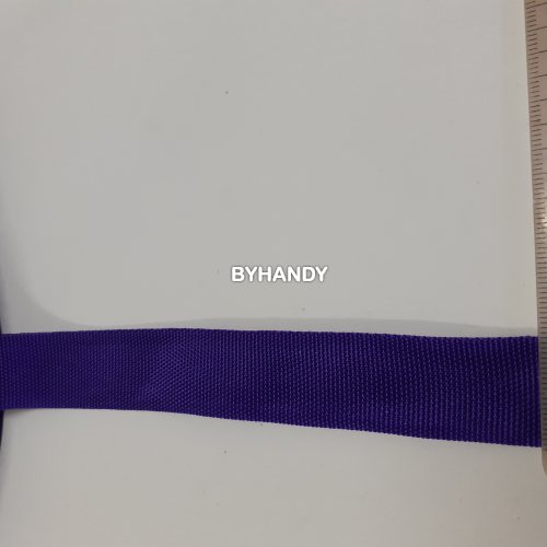 สายผ้า-ผ้ากุ๊น PP  ลายเวอร์จิ้น ขนาด 7 หุน บรรจุ 1 เมตร สีม่วงเข้ม รูปเต็ม