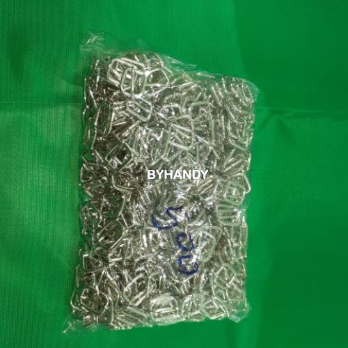 ตัวปรับสายโลหะ 2 ช่อง ขนาด 0.5 นิ้ว บรรจุ 1000 อัน สีนิเกิ้ล รูปเต็ม