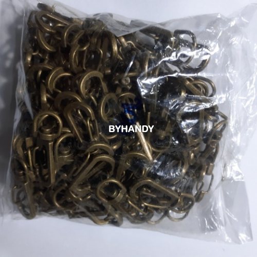 คอหมาโลหะ ตะขอซี ขนาด 1.21x3.8 cm  บรรจุ 100 อัน สีทองรมดำ รูปเต็ม