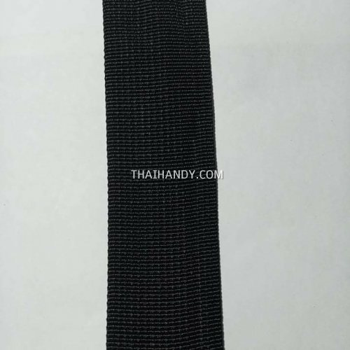 สายผ้า-ผ้ากุ๊น PP  ลาย 2000 หนา ขนาด 1.5 นิ้ว บรรจุ 1 เมตร สีดำ รูปเต็ม