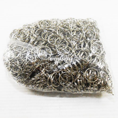 ห่วงพวงกุญแจ พร้อมโซ่ข้อต่อกลม ขนาด 1.8 cm  บรรจุ 500 อัน สีนิเกิ้ล รูปเต็ม