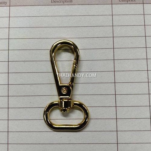 คอหมาโลหะหนา ช่องเหลี่ยม ขนาด 2x4.5 cm (6 หุน) บรรจุ 1  สีทอง รูปเต็ม